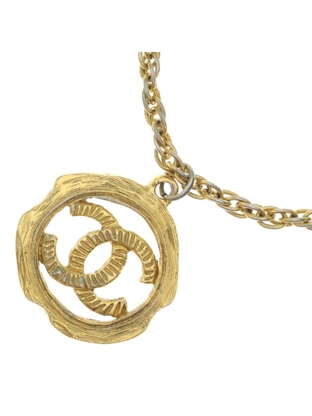 Chanel CC Logo Necklace Chain Vintage Gold